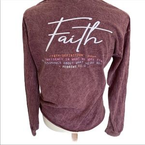 Burgundy Faith Long Sleeve T-shirt
